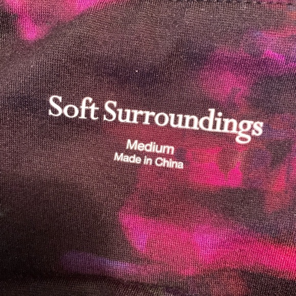Soft Surroundings Pink,purple floral leggings, M - Picture 2 of 4